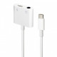 Адаптер Cablexpert USB Type-C - 3.5 мм/USB Type-C (M/F), 0.1 м, White (A-CM-3.5FP-01)