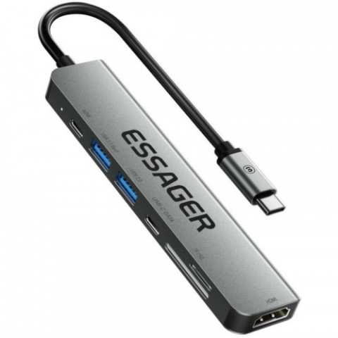 USB-хаб Essager QingHong 7 in 1 USB-C Hub (EHB07-QH0G-Z)