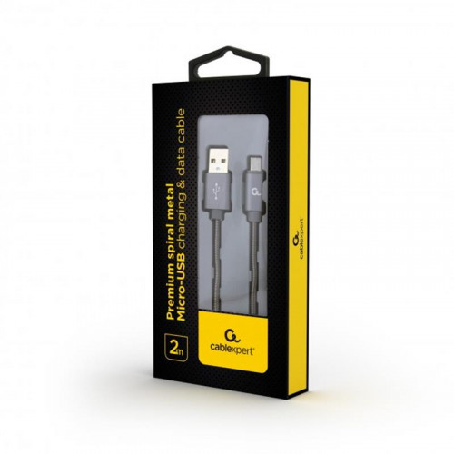 Кабель Cablexpert (CC-USB2S-AMmBM-2M-BG) USB 2.0 A - microUSB, преміум, 2м, сірий