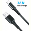 Кабель Grand-X USB-USB Type-C, 3A, 1.2м, Fast Сharge, Black (FC-12B)