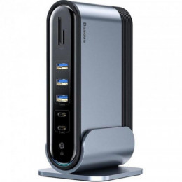 Концентратор USB-C Baseus Multifunctional  Working Station Adapter Dark Gray (CAHUB-BG0G)
