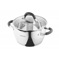 Каструля зі скляною кришкою та зливом Ardesto Gemini Livorno, 2.3л, нержавіюча сталь, силікон