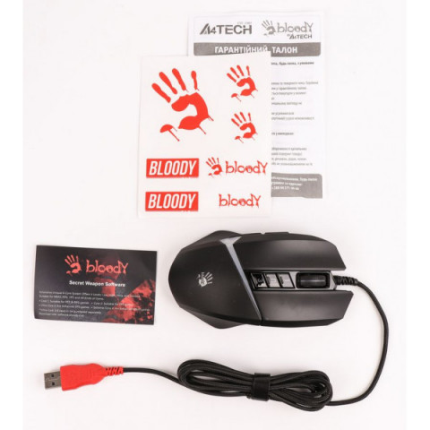 Миша ігрова A4Tech W60 Max Bloody,чорна, активоване ПЗ Bloody