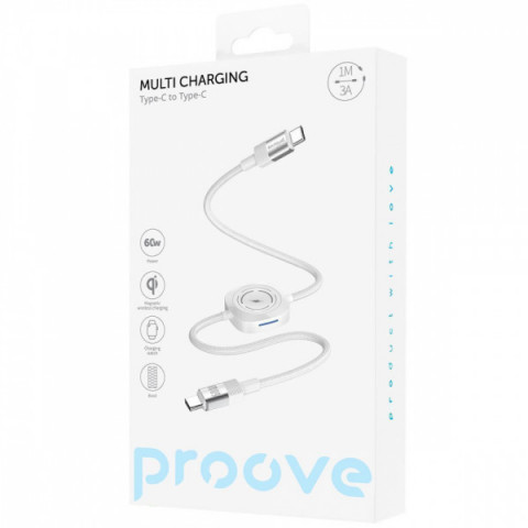 Кабель Proove Multi Charging Type-C to Type-C 60W white Купити в Україні