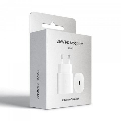 Зарядний пристрій ArmorStandart AR-TA800W USB-C 25W Fast Charger White (ARM63975)