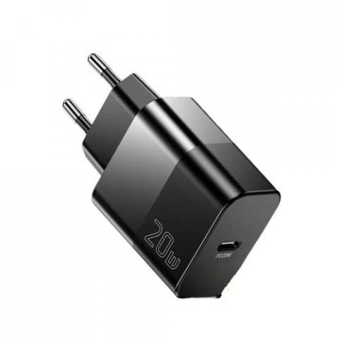 Мережевий зарядний пристрій Essager Travel Charger 20W USB-C Black (E20JSB1-SYTT1-T) + кабель USB Type-C