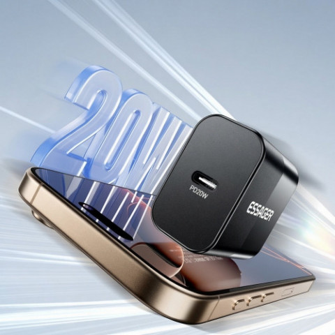 Мережевий зарядний пристрій Essager Travel Charger 20W USB-C Black (E20JSB1-SYTT1-T) + кабель USB Type-C