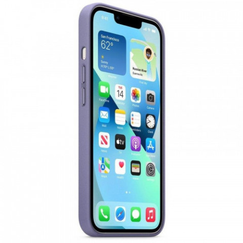 Чохол-накладка Apple Leather Case with MagSafe для Apple iPhone 13 Wisteria (MM163)