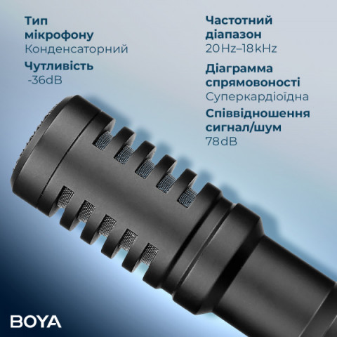 Універсальний мікрофон для камери BOYA BY-MM1+ Купити в Україні