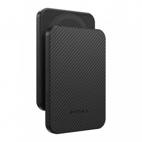 Зовнішній акумулятор Pitaka Aramid Fiber Magnetic PowerBank Qi2 5000mAh 15W Twill Black/Gray (PBQ2401)