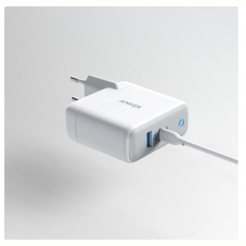 Мережевий зарядний пристрій Anker PowerPort+ Atom III White, 45W USB Type-C + 15 W USB (A2322G21)