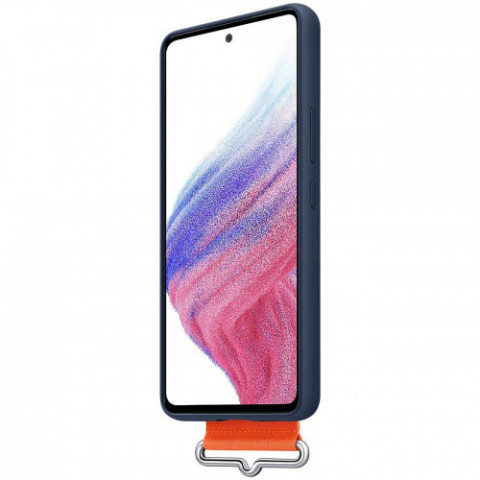 Чохол-накладка Samsung Silicone Cover with Strap для Samsung Galaxy A53 SM-A536 Navy (EF-GA536TNEGRU)