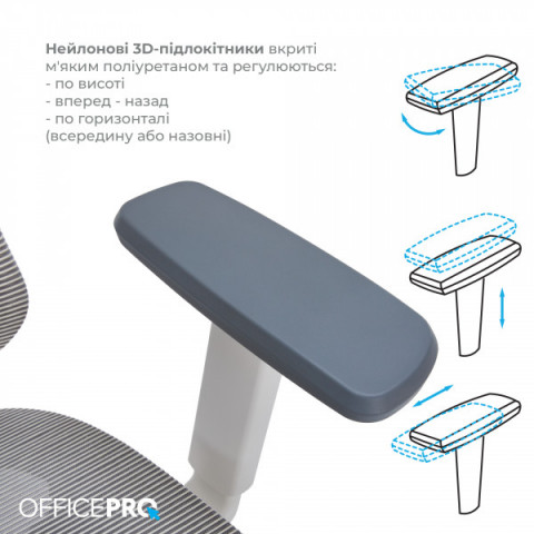 Крісло офісне Officepro Atlas OC630-W-LG-LG Купити в Україні
