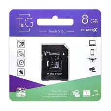 Карта пам`ятi MicroSDHC 8GB Class 4 T&G + SD-adapter (TG-8GBSDCL4-01)
