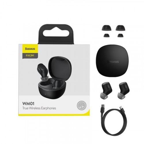 Bluetooth-гарнітура Baseus Encok TWS WM01 Black (NGWM01-01)