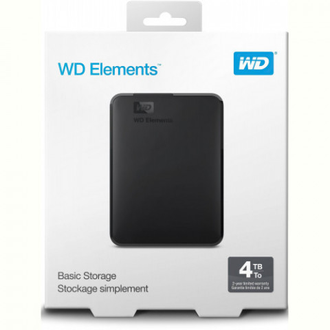 Зовнішній жорсткий диск 2.5" USB 4.0TB WD Elements Portable Black (WDBU6Y0040BBK-WESN)_Bulk