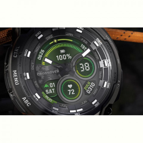 Смарт-годинник Garmin Instinct Crossover AMOLED Tactical Black with Black Silicone (010-03398-42)