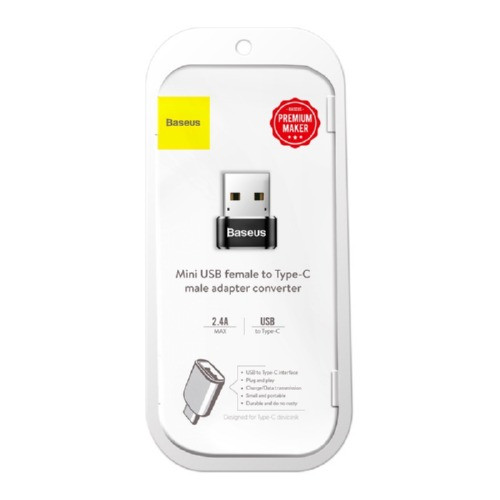 Адаптер Baseus Mini USB Type-C - USB (F/M) Black (CAAOTG-01)