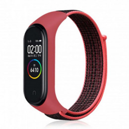 Ремінець BeCover Nylon Style для Xiaomi Mi Smart Band 5/Mi Smart Band 6 Black/Red (705416)