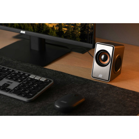 Акустична система 2E PCS204, 2.0, USB, Silver