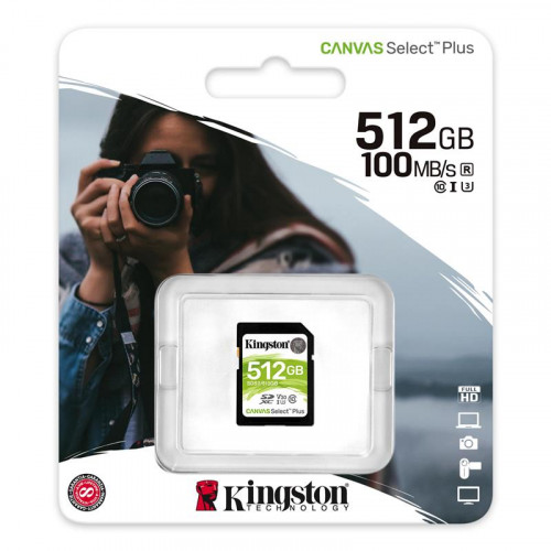 Карта пам`яті SDXC 512GB UHS-I/U3 Class 10 Kingston Canvas Select Plus R100/W85MB/s (SDS2/512GB)