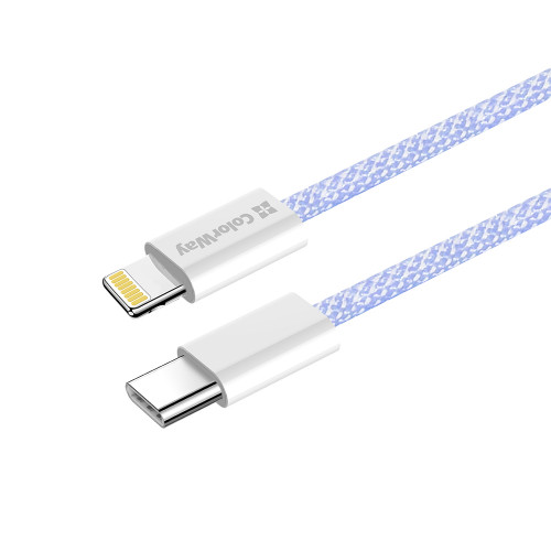 Кабель ColorWay Lightning + USB Type-C (M/M), 3.0 А, 1 м, Purple (CW-CBPDCL061-PU)