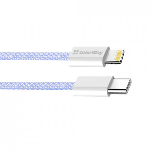 Кабель ColorWay Lightning + USB Type-C (M/M), 3.0 А, 1 м, Purple (CW-CBPDCL061-PU)