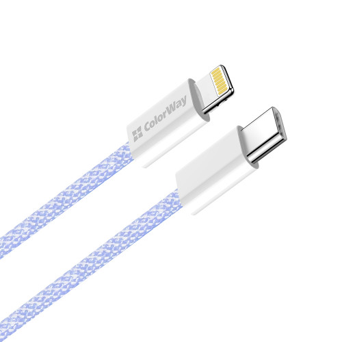 Кабель ColorWay Lightning + USB Type-C (M/M), 3.0 А, 1 м, Purple (CW-CBPDCL061-PU)