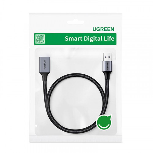 Кабель-подовжувач Ugreen US115 USB - USB (AM-AF), 2 м, Black (10497)