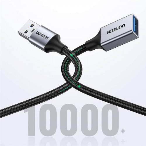 Кабель-подовжувач Ugreen US115 USB - USB (AM-AF), 2 м, Black (10497)