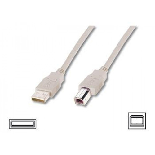 Кабель ASSMANN USB 2.0 (AM/BM) 3.0m, biege