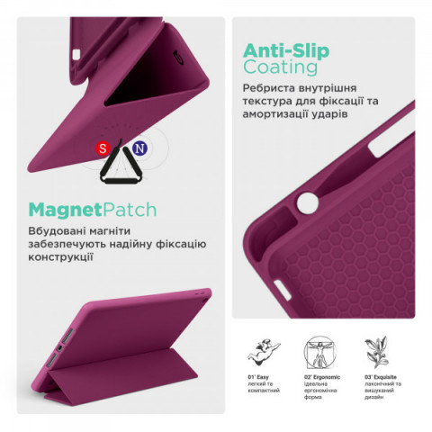 Чохол ArmorStandart Smart Fold Pen для Samsung Galaxy Tab A9 Plum (ARM74991)