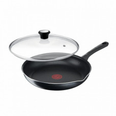 Сковорода з кришкою Tefal Day by Day, 20см, з кришкою, алюміній, бакеліт, скло, чорний