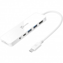 USB-хаб J5create USB-C 6-в-1 White (JCD373-N)