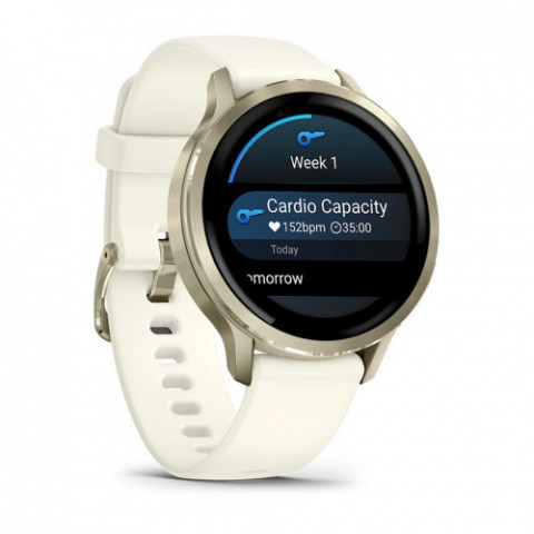 Смарт-годинник Garmin Venu 4 41mm Lunar Gold with Bone Silicone Band (010-03013-00)