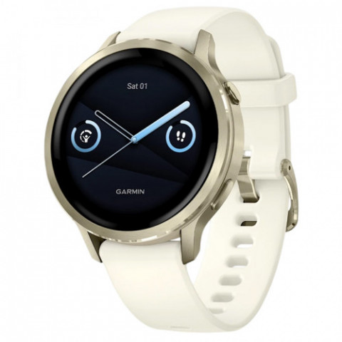 Смарт-годинник Garmin Venu 4 41mm Lunar Gold with Bone Silicone Band (010-03013-00)