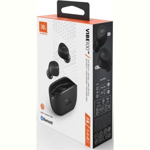 Bluetooth-гарнітура JBL Vibe 100TWS Black (JBLV100TWSBLKEU)