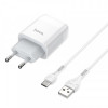 Зарядний пристрій Hoco C72A Glorious (1USB, 2.1А) White (6931474713018) + кабель Type-C