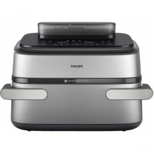 Мультипіч Philips Ovi Dual SteamFry 2750Вт, чаша-3+6л, сенсорне управл., 8 авто. програм,  пластик/метал, сірий