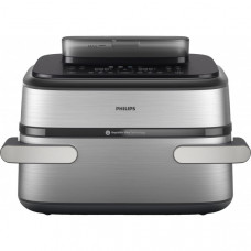 Мультипіч Philips Ovi Dual SteamFry 2750Вт, чаша-3+6л, сенсорне управл., 8 авто. програм,  пластик/метал, сірий