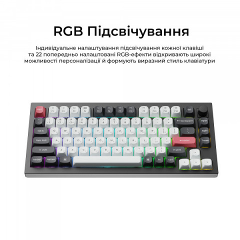 Клавіатура бездротова Keychron Q1 HE Magnetic Switch Black RGB (Q1H-M1-UA) Купити в Україні
