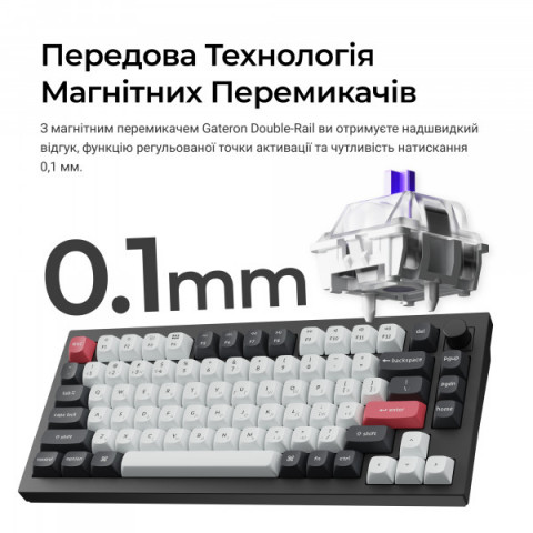 Клавіатура бездротова Keychron Q1 HE Magnetic Switch Black RGB (Q1H-M1-UA) Купити в Україні