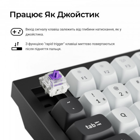 Клавіатура бездротова Keychron Q1 HE Magnetic Switch Black RGB (Q1H-M1-UA) Купити в Україні