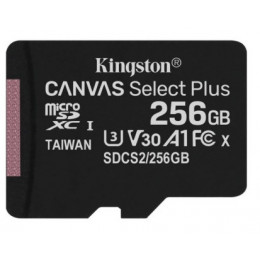 Карта пам`яті MicroSDXC 256GB UHS-I/U3 Class 10 Kingston Canvas Select Plus R100/W85MB/s (SDCS2/256GBSP)