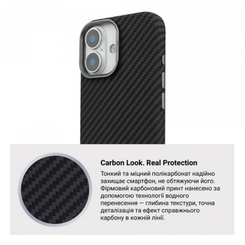 Чохол ArmorStandart LikeCarbon2 MagCase для Apple iPhone 17 Carbon Black (ARM86257)