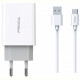Мережевий зарядний пристрій Proda PD-A28c (2USB 2.4A) White (PD-A28c-WH) + кабель USB Type-C