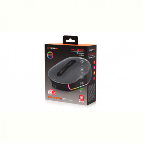 Миша бездротова REAL-EL RM-470W Dark Gray