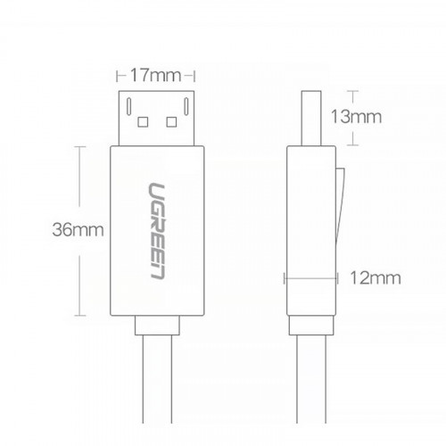 Кабель Ugreen DP102 DisplayPort - DisplayPort, 2 м, Black (10211)