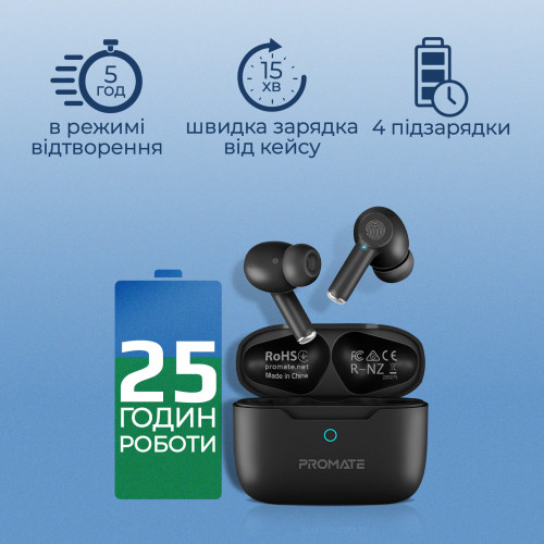 Bluetooth-гарнітура Promate ProPods Black