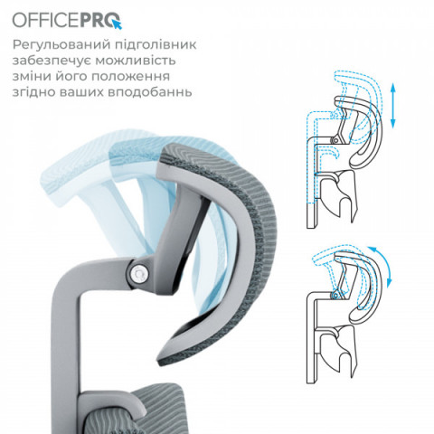 Крісло офісне OfficePro Elegant OC600-G-DG-DG Купити в Україні